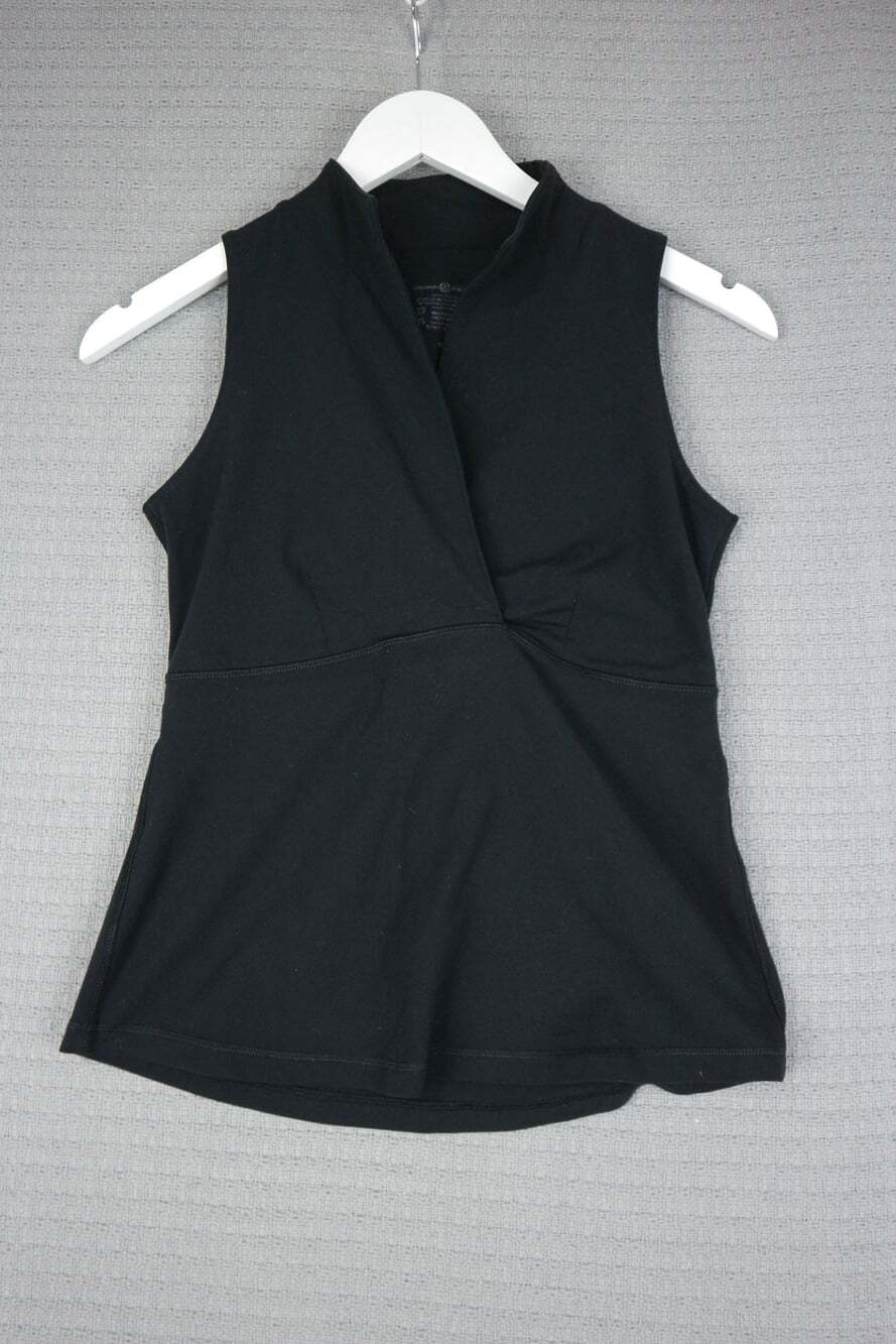 Lululemon Cross Front Surplice High Neck Tank Top Womens Size 10 Black